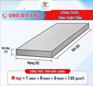Công thức tính thép tấm theo kích thước để dự toán vật tư